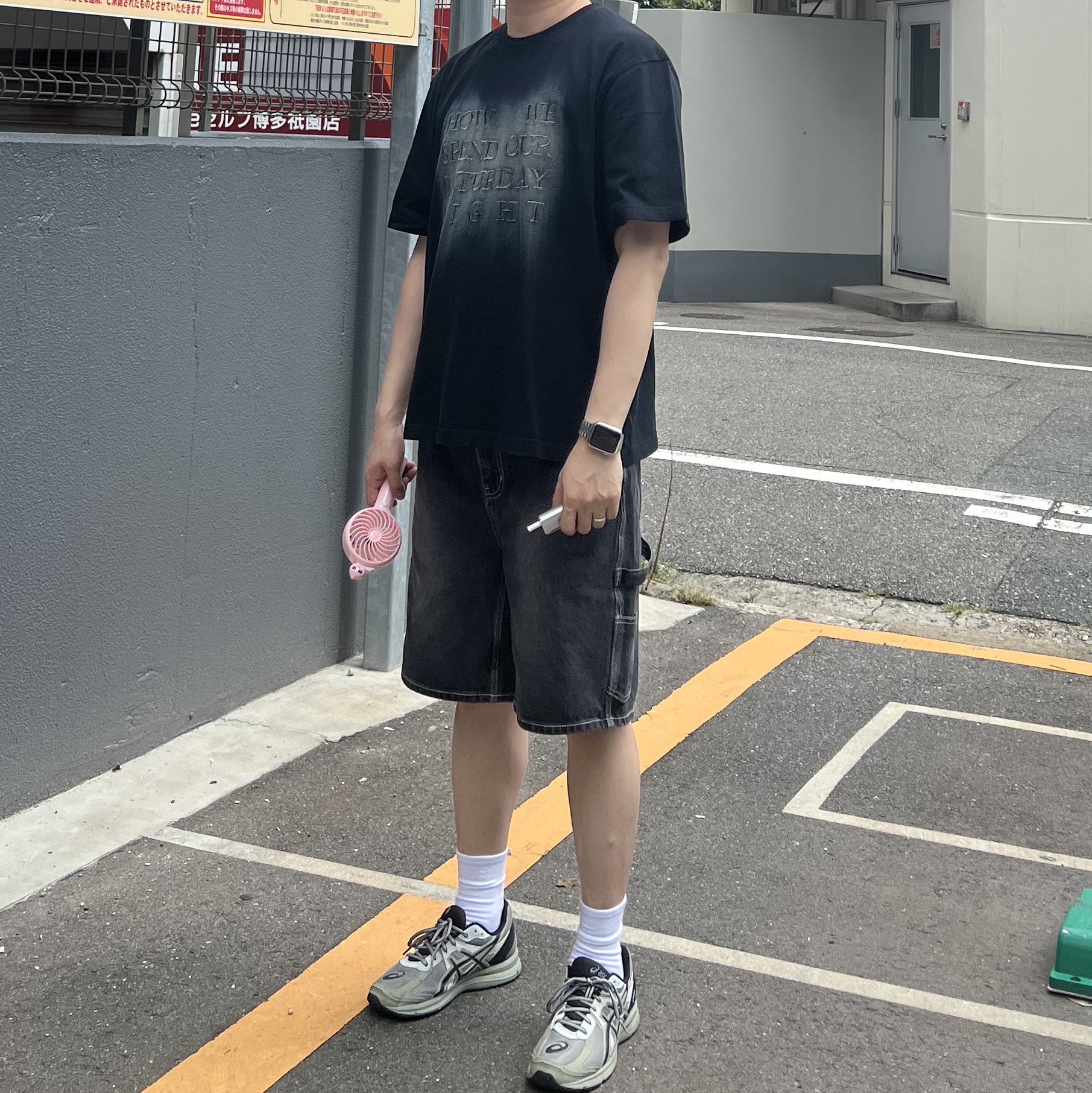 Asics Jog 100 S Sheet Rock - 2E Wide 착용 스타일