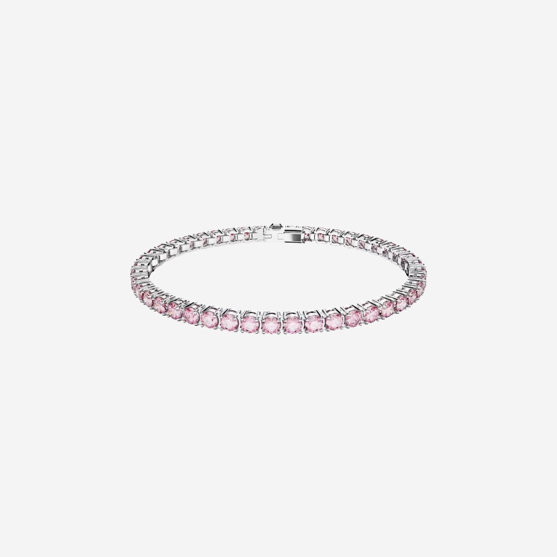 (W) Swarovski Matrix Tennis Bracelet Pink Rhodium Plated 상세 이미지 1