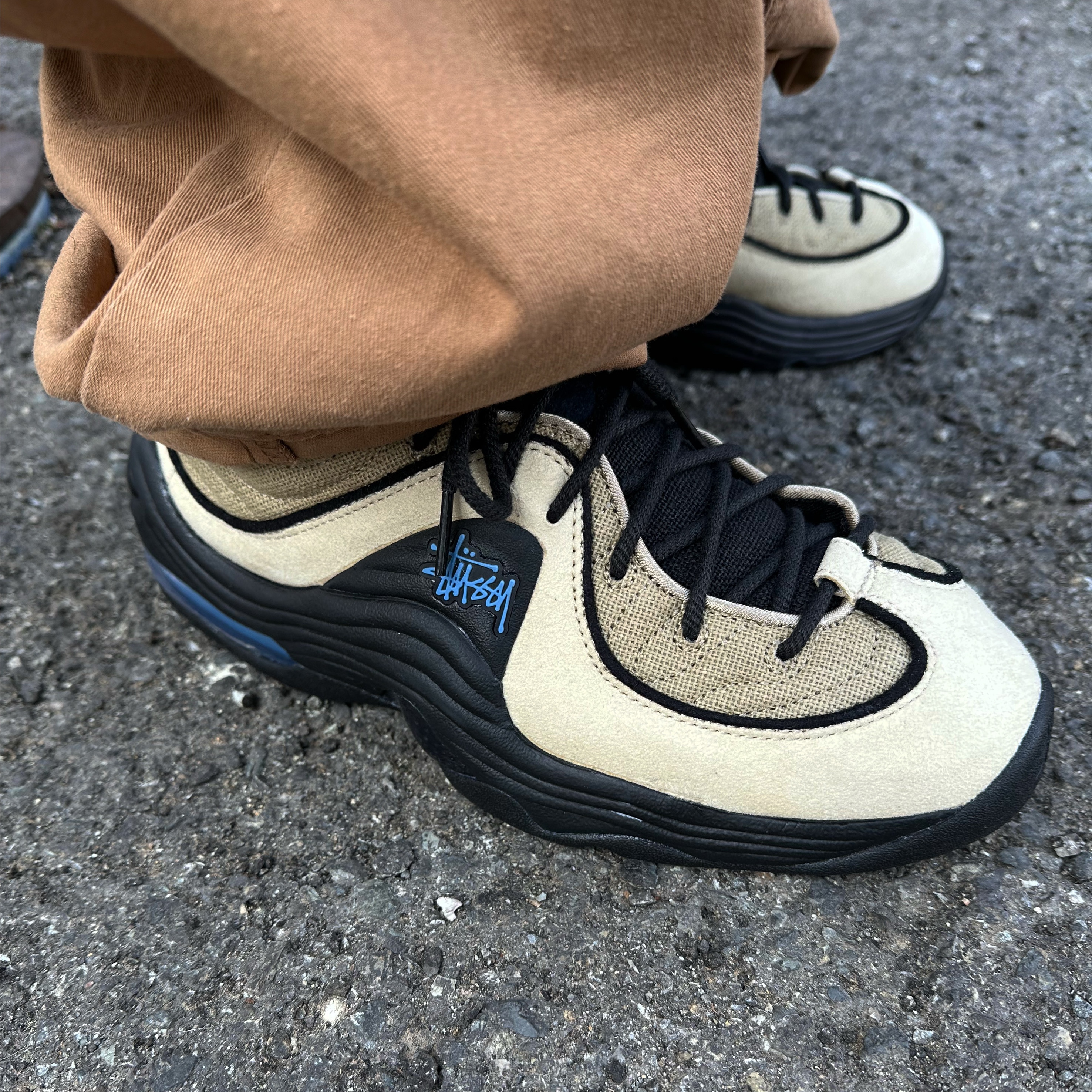 Nike x Stussy Air Penny II Rattan and Limestone 착용 스타일