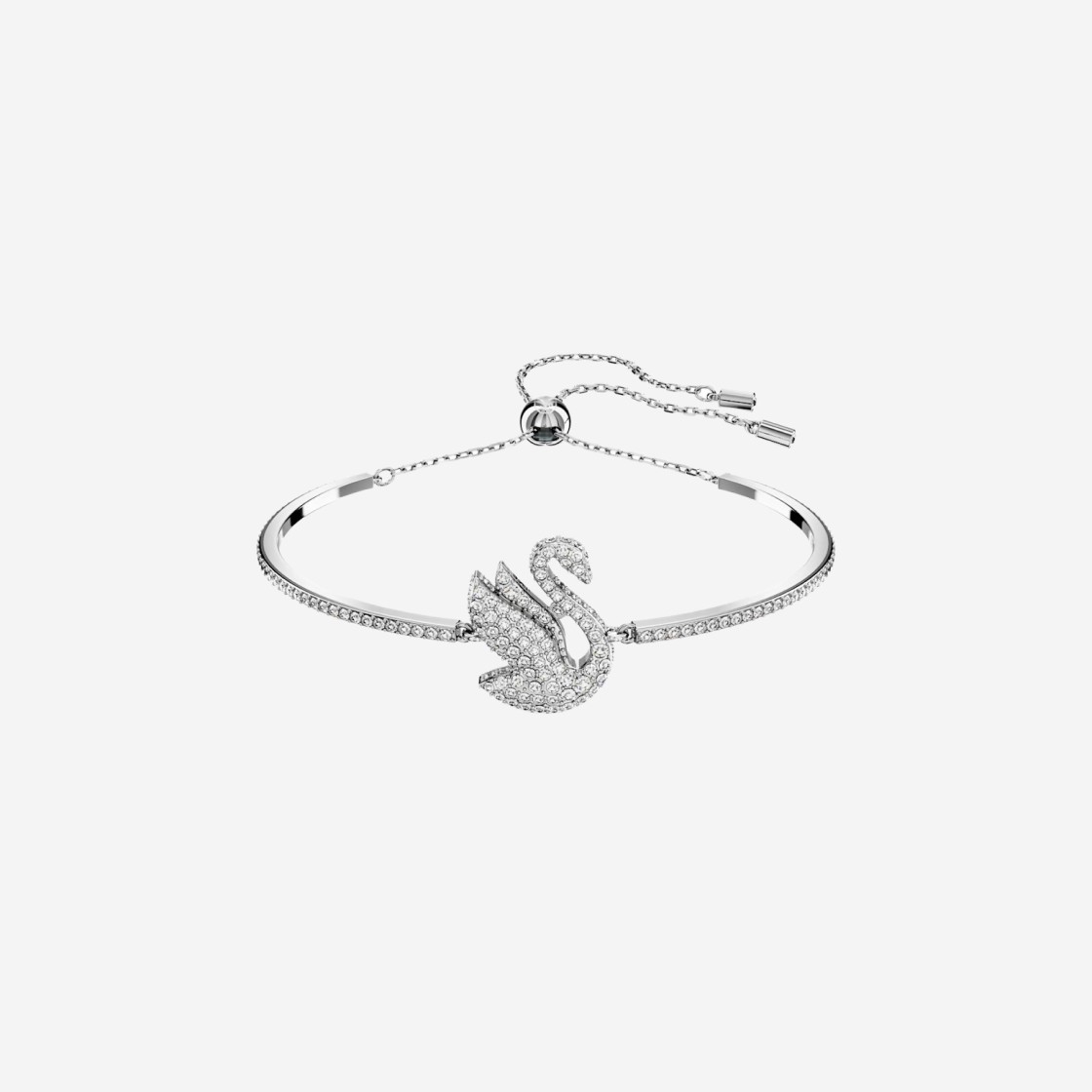 (W) Swarovski Iconic Swan Bangle White Rhodium Plated 상세 이미지 1