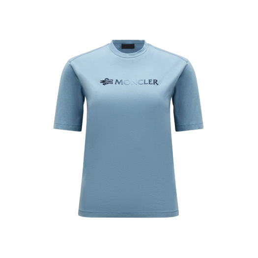 (W) 몽클레르 로고 티셔츠 파우더 블루 - 23FW