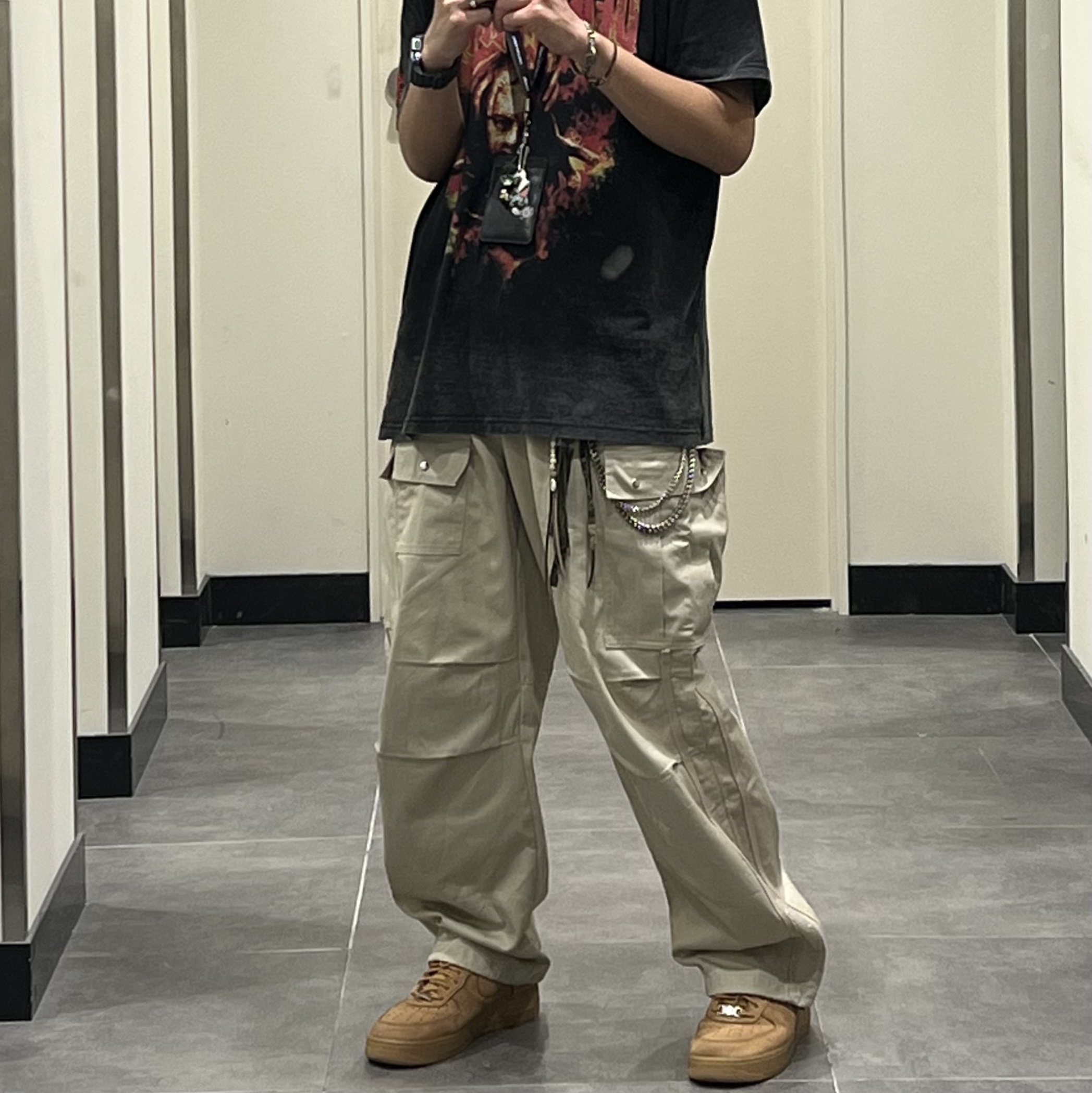 Nike x Supreme Air Force 1 Low Flax, Undermycar Death Eaters Vintage Washed T-Shirt Fiesta - 23FW 착용 스타일