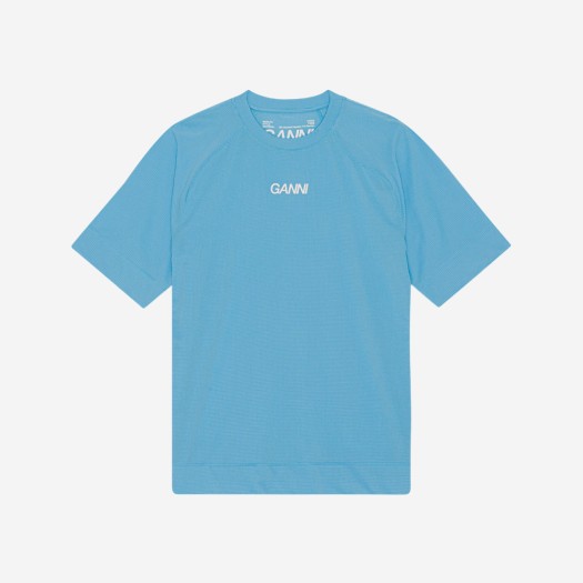 (W) 가니 액티브 메쉬 티셔츠 이더리얼 블루