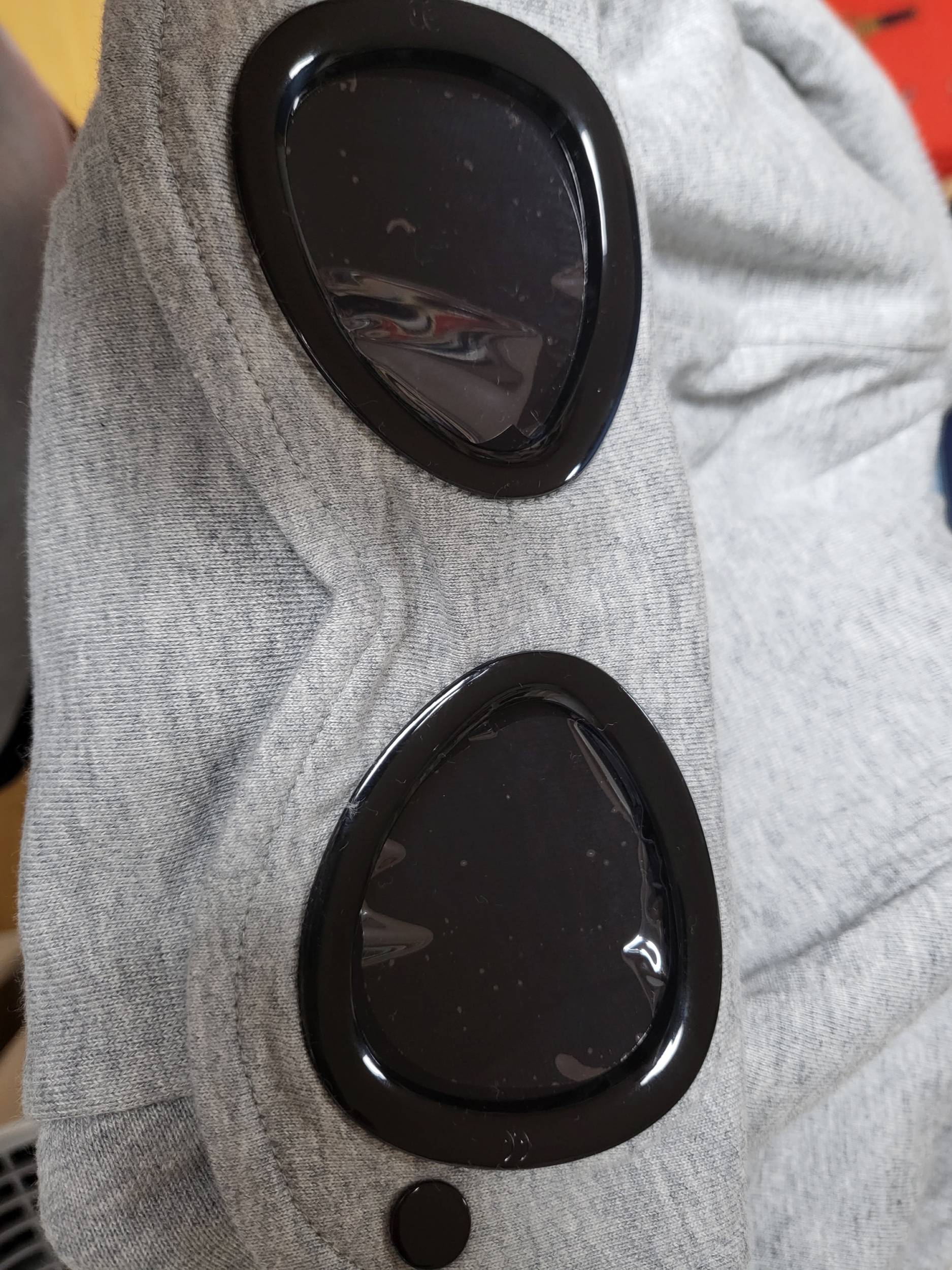 C.P. Company Diagonal Raised Fleece Goggle Hoodie Grey Melange - 23SS 착용 스타일 - 2