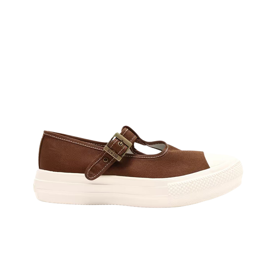 (W) 컨버스 올스타 라이트 플츠 메리제인 Ox 브라운((W) Converse All Star Light Plts Mary Jane Ox Brown) - 1