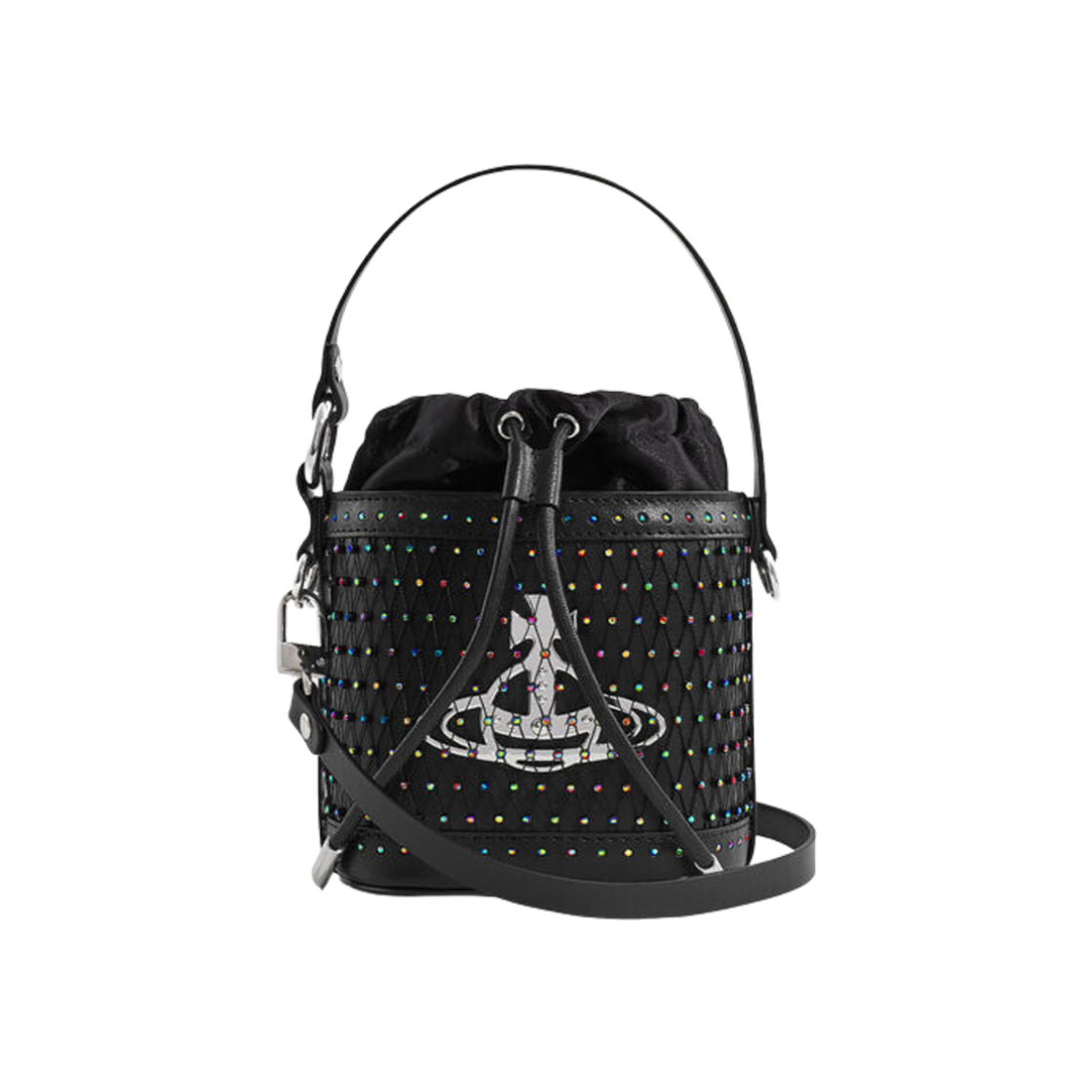 Vivienne Westwood Daisy Drawstring Bucket Bag Black Crystal 상세 이미지 1