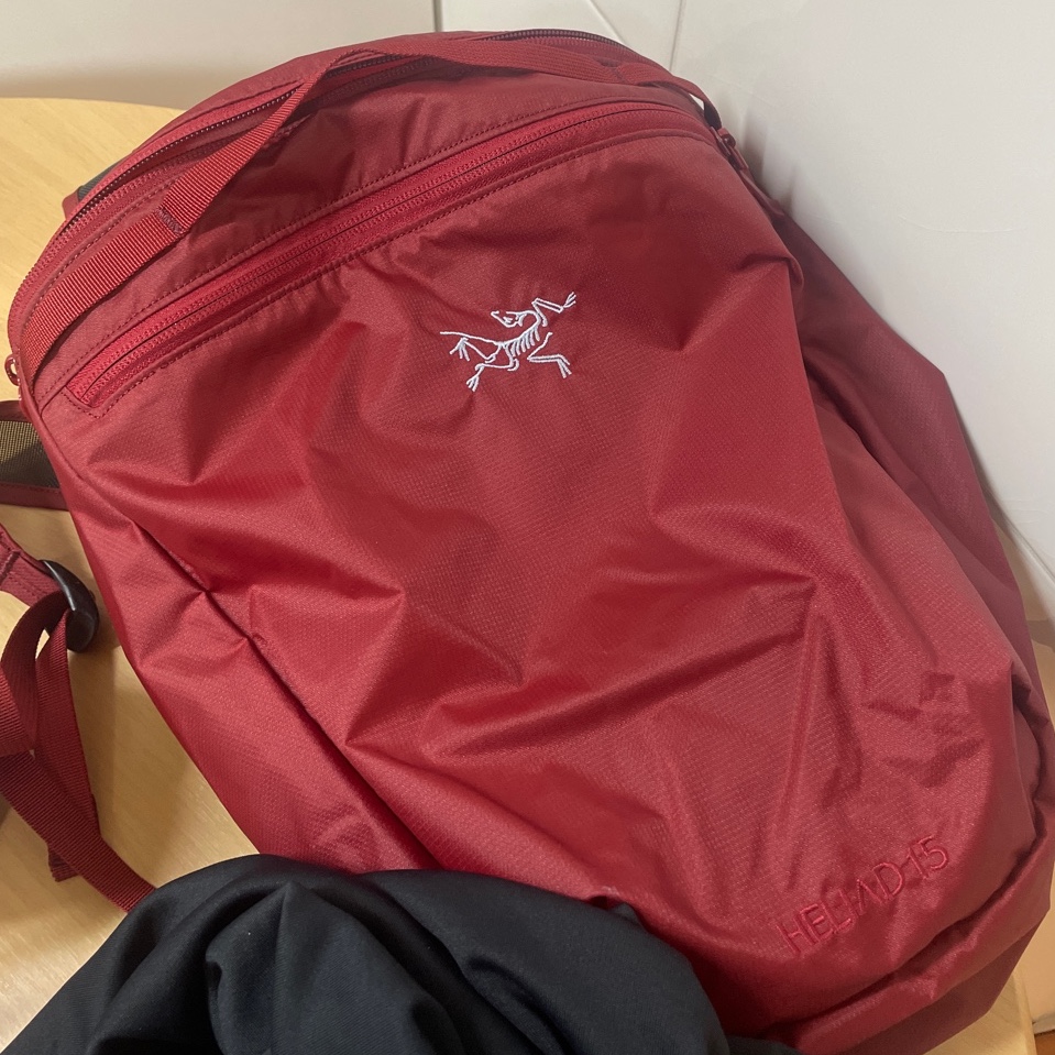 Arc'teryx Heliad 15 Backpack Bordeaux 착용 스타일