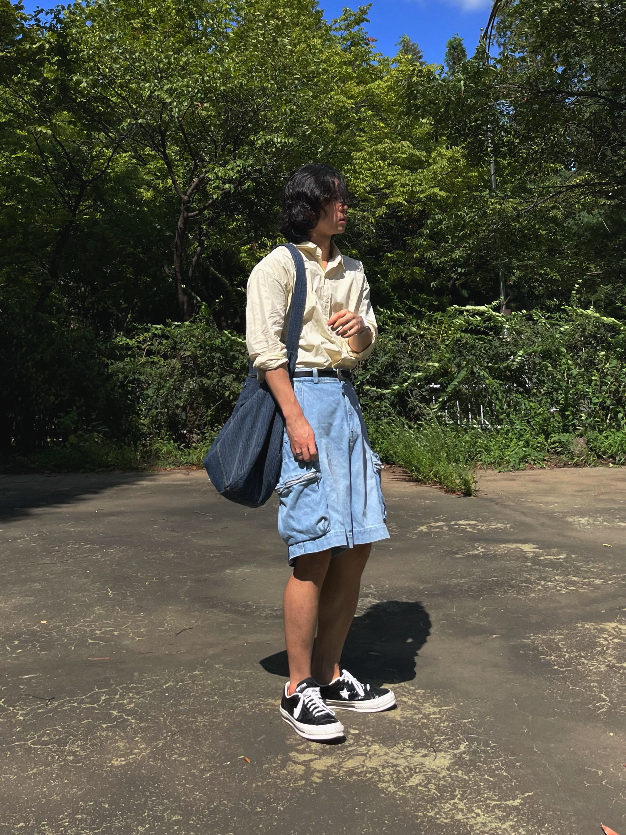 Converse One Star Ox Leather Black, Casio DBC-611-1DF 착용 스타일 - 2
