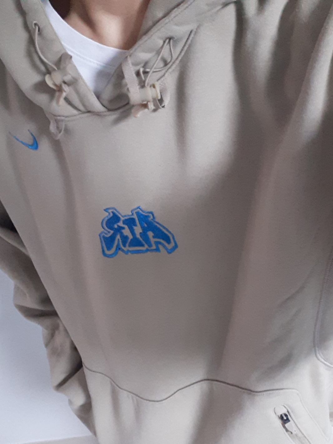 Nike x Off-White NRG Fleece Hoodie Khaki - Asia 착용 스타일