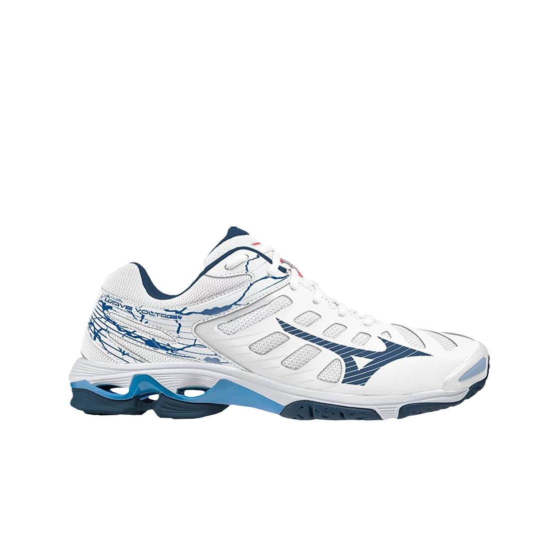 Mizuno Wave Voltage White Dark Denim 상세 이미지 1