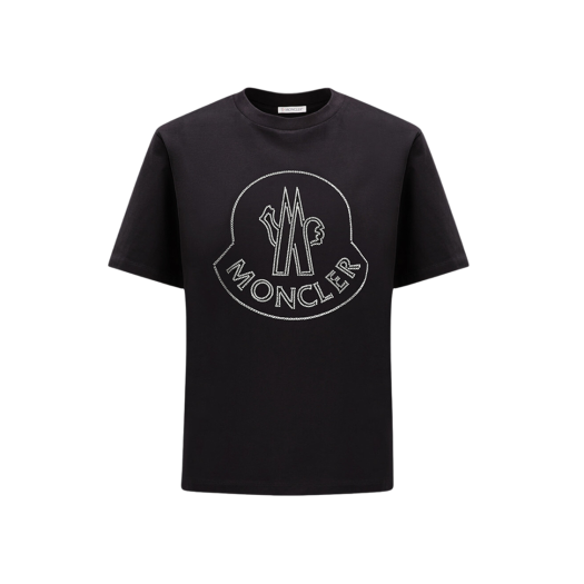 (W) 몽클레르 로고 티셔츠 블랙 - 23SS