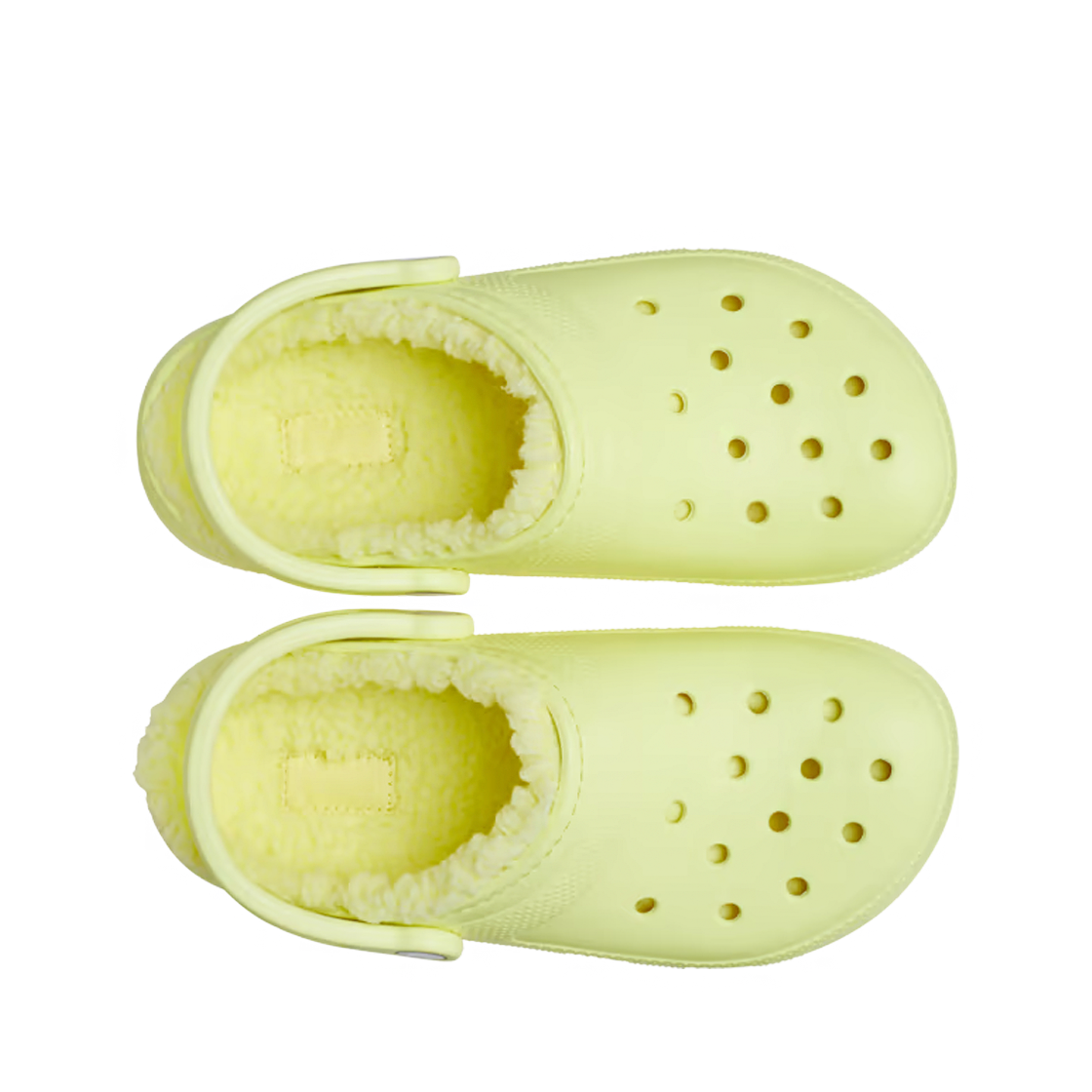 Yellow fuzzy crocs top