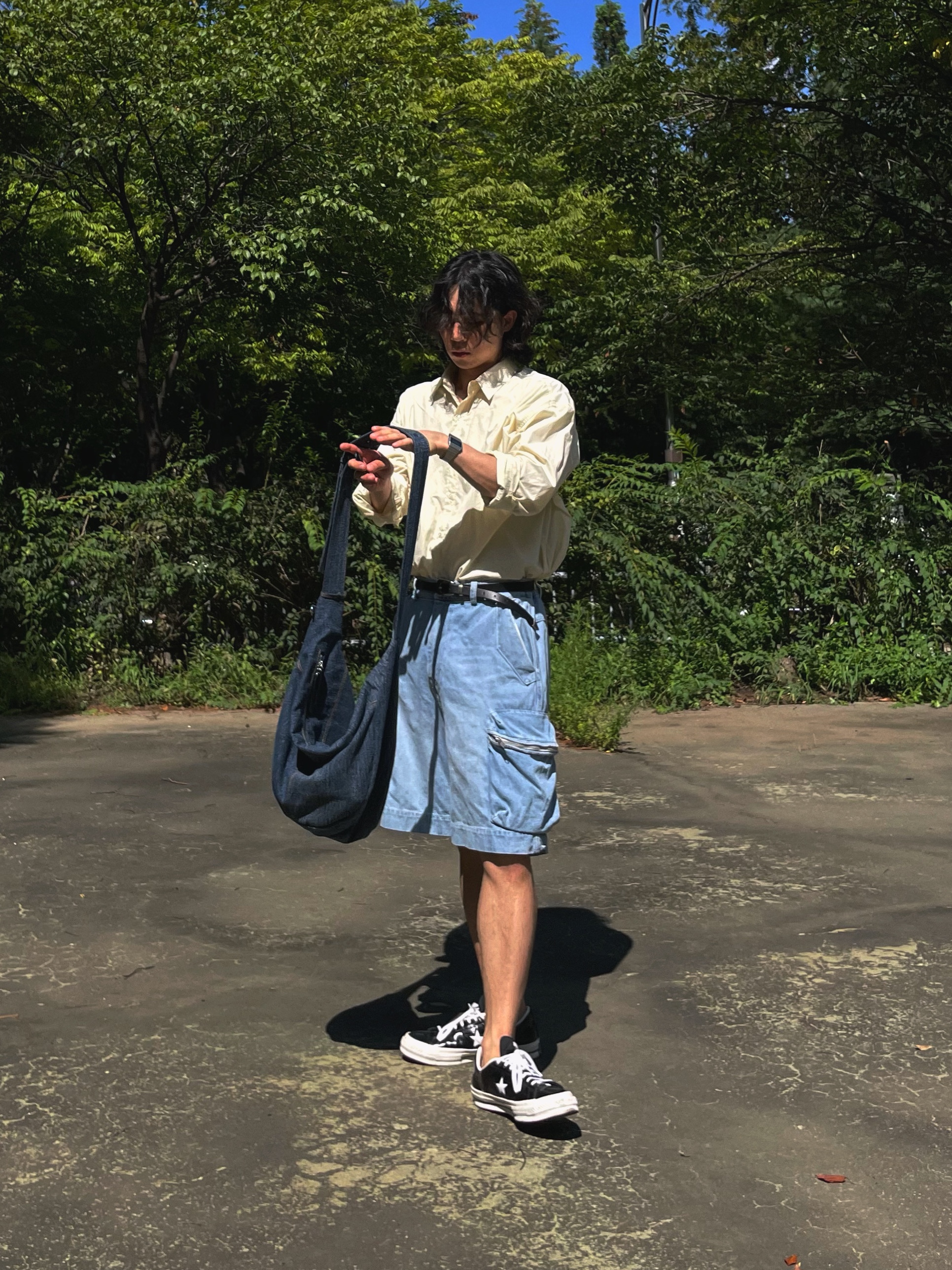 Converse One Star Ox Leather Black, Casio DBC-611-1DF 착용 스타일 - 3