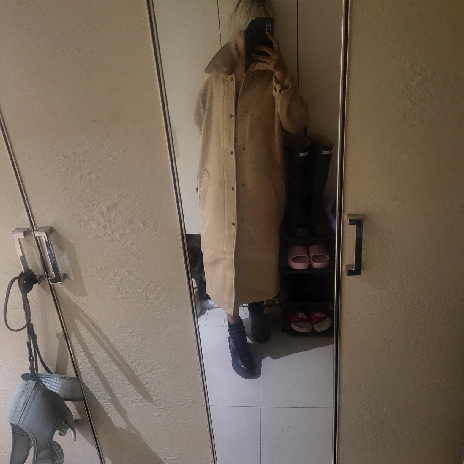 Puma x AMI Coat Light Sand 착용 스타일 - 2