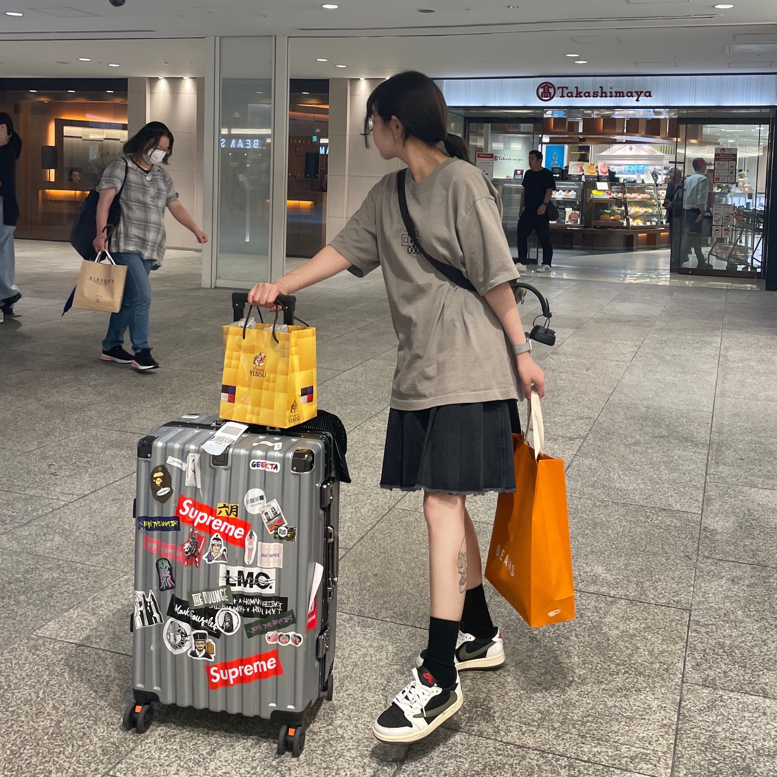 Cav Empt Overdye Embroidery T-Shirt Grey - 23SS, Marshall Major IV Black (Korean Ver.) 착용 스타일
