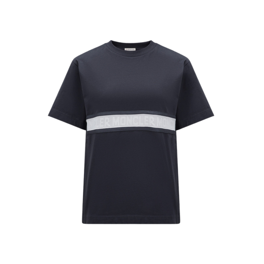 (W) 몽클레르 로고 티셔츠 네이비 블루 - 23SS