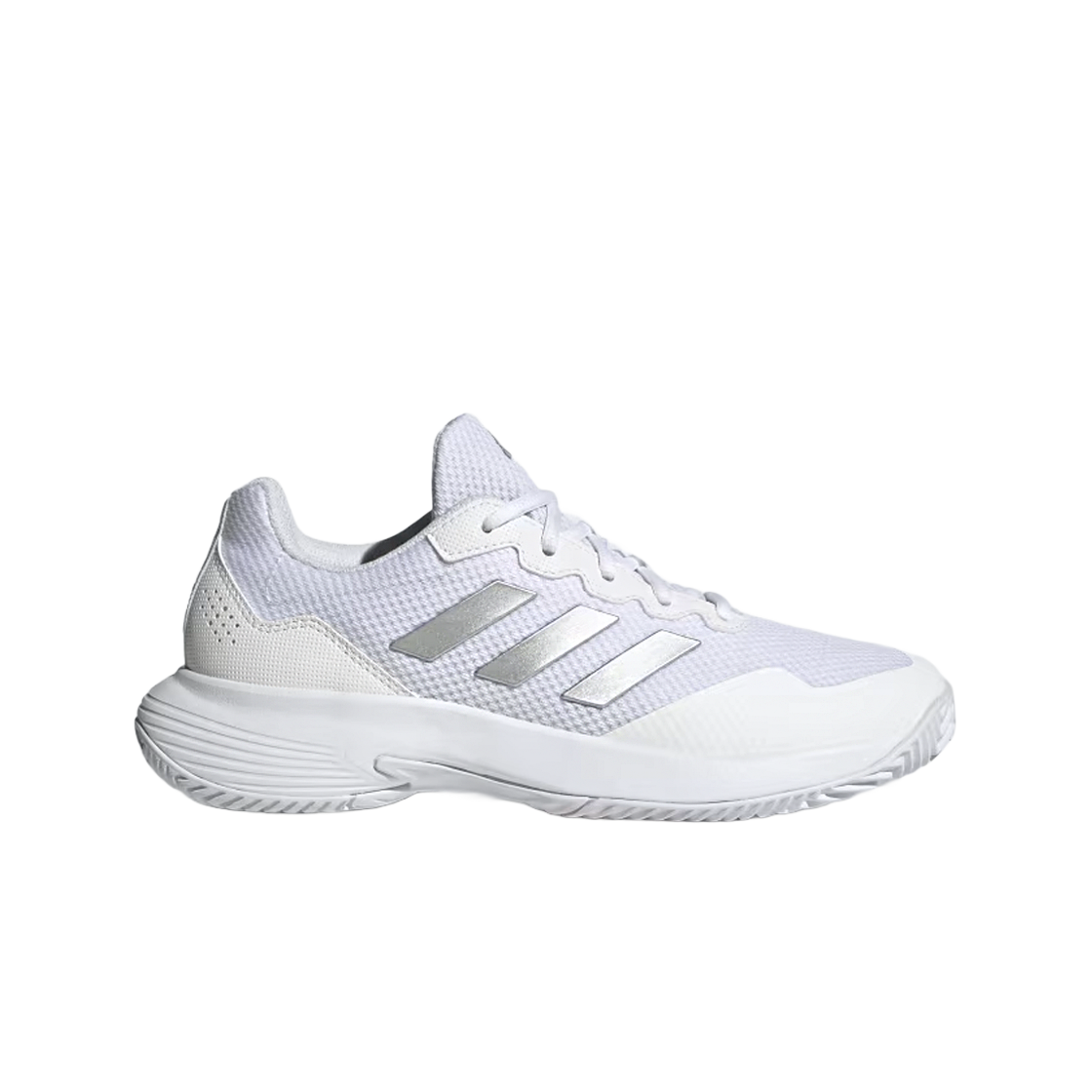 HQ8476 (W) Adidas Gamecourt 2.0 Cloud White Silver Metallic