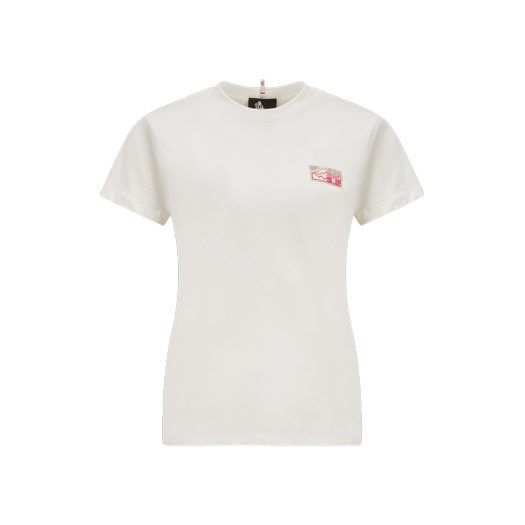 (W) 몽클레르 마운틴 로고 티셔츠 화이트 - 23FW