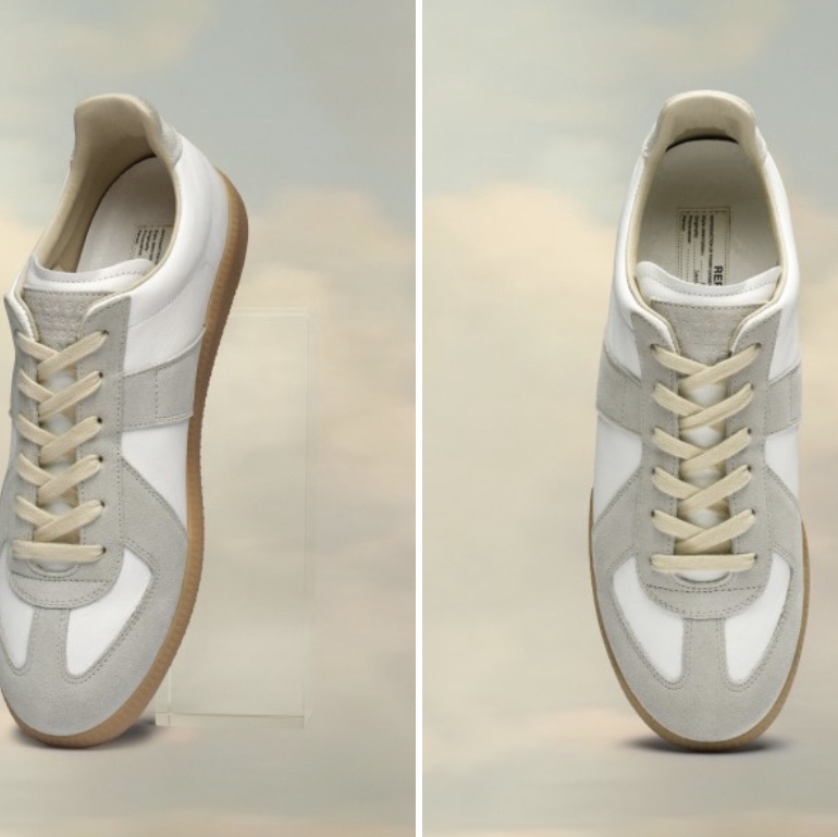 (W) Maison Margiela Calfskin Replica Sneakers White 착용 스타일