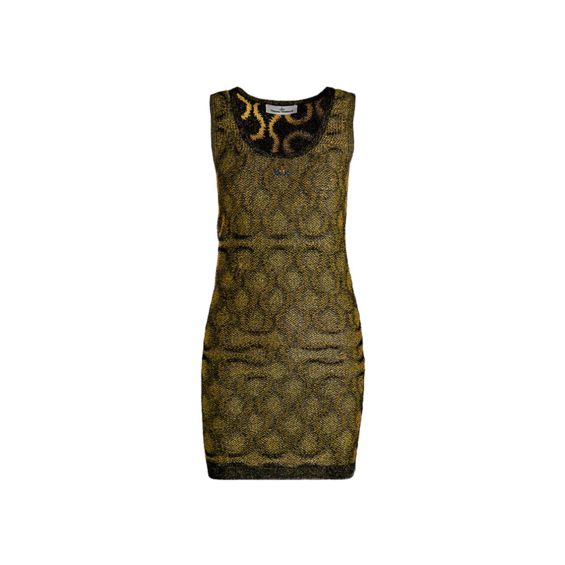 (W) Vivienne Westwood Squiggle Dress Black Gold 상세 이미지 1