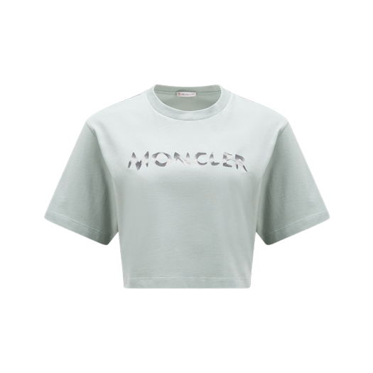 (W) 몽클레르 로고 티셔츠 아쿠아 그린 - 23SS
