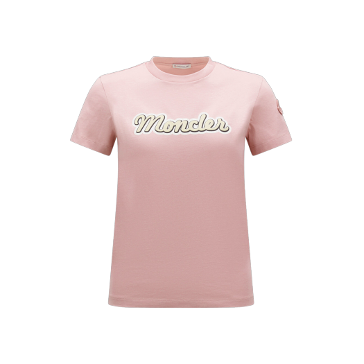(W) 몽클레르 로고 티셔츠 핑크 - 23FW