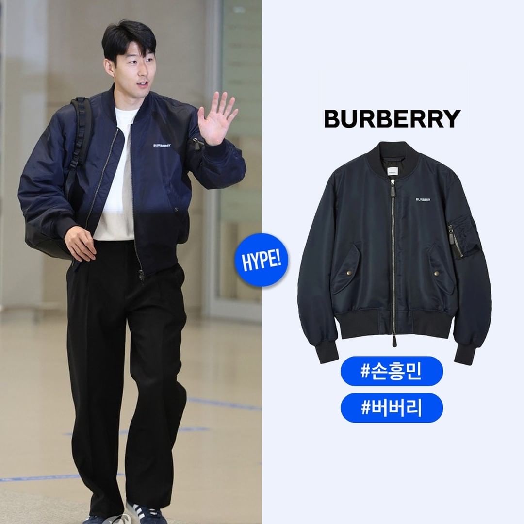 Palace P 6-Panel Green - 23FW, Burberry Logo Print Nylon Bomber Jacket Smoked Navy 착용 스타일 - 3