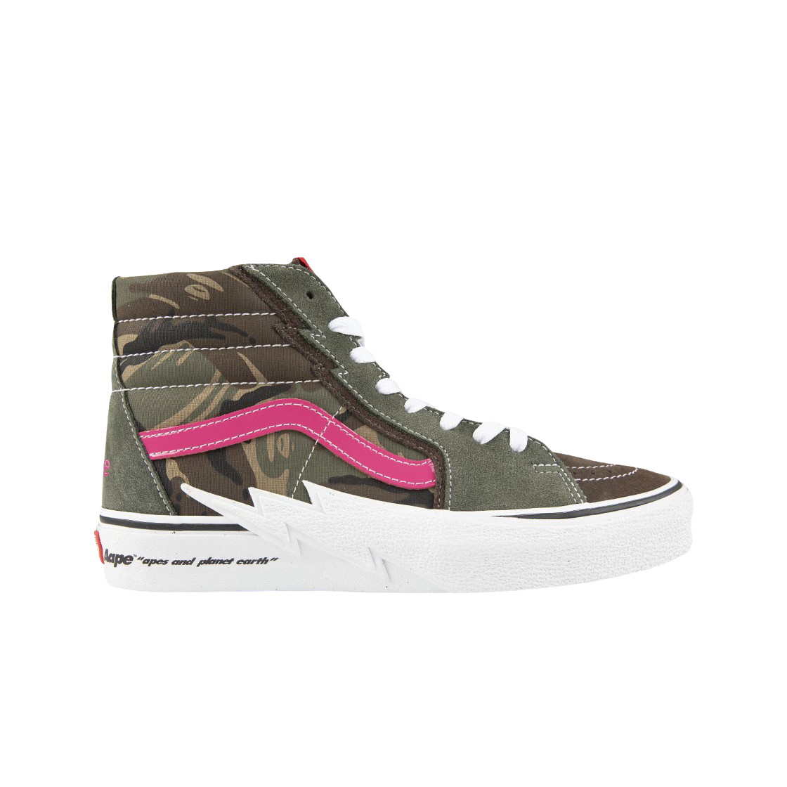 반스 x 에이프 스케이트 하이 볼트 카키(Vans x AAPE Sk8-Hi Bolt Khaki)
