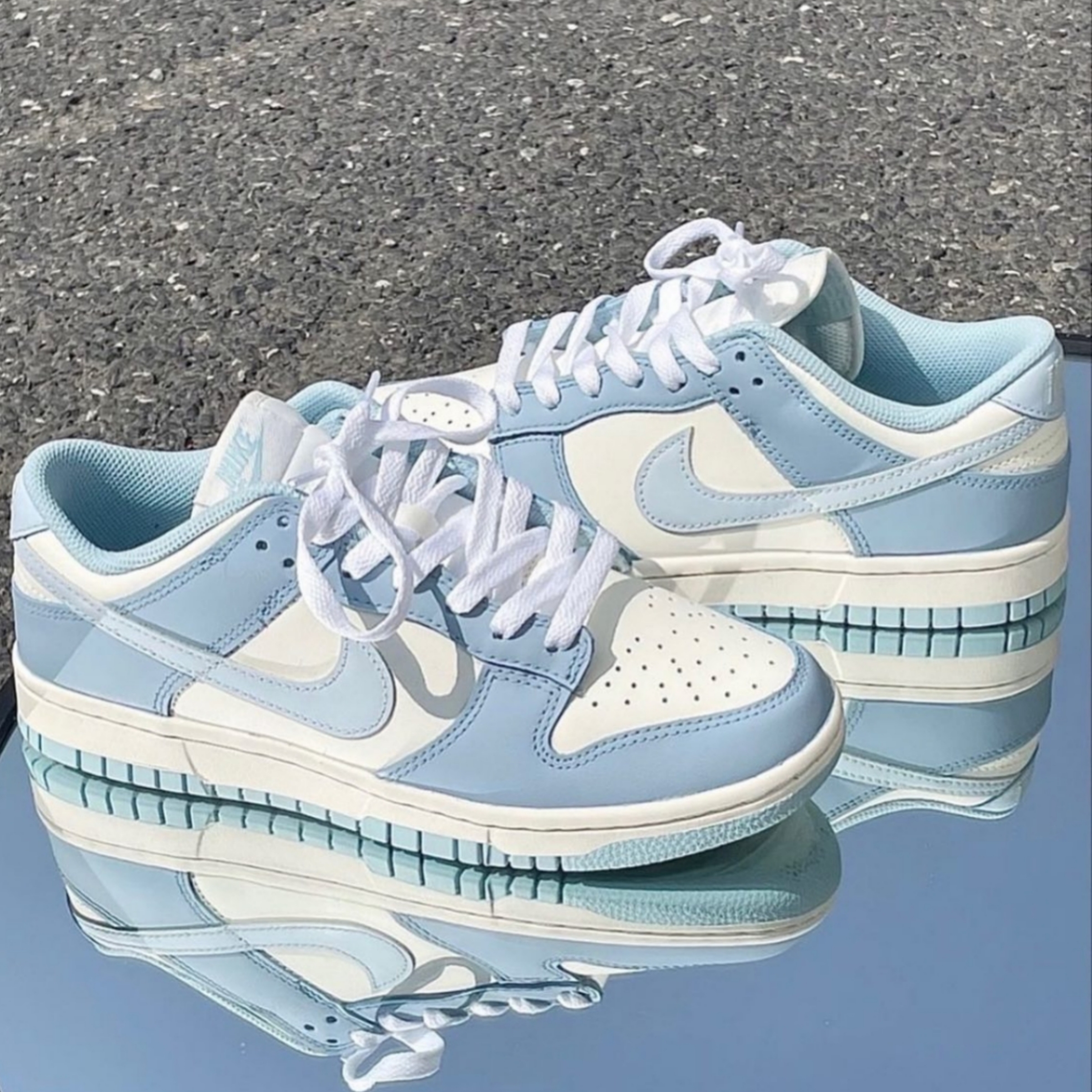 (W) Jordan 1 Low White Ice Blue 착용 스타일 - 3