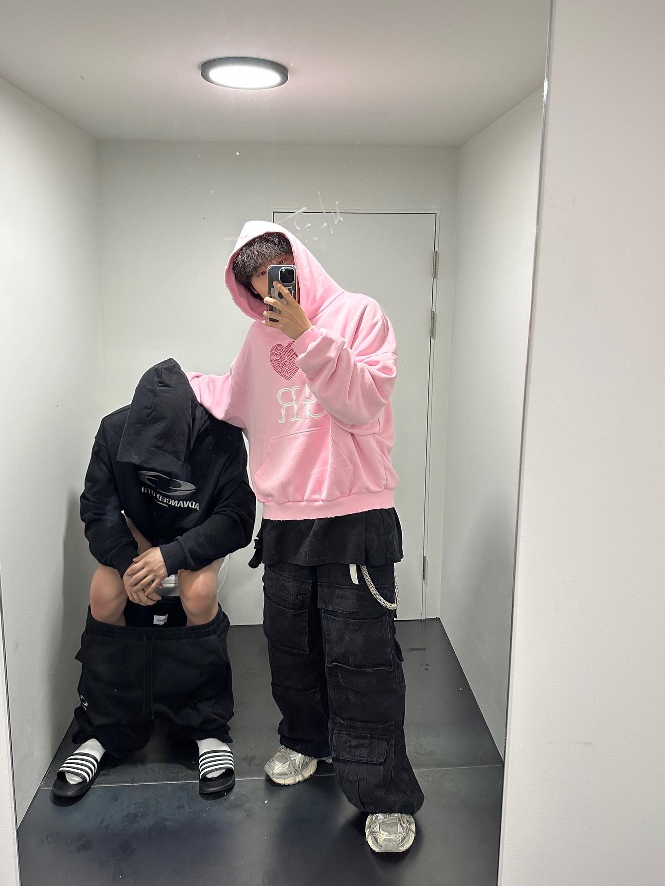 Project G/R I Love GR Hoodie Pink - Haus of GR Exclusive 착용 스타일