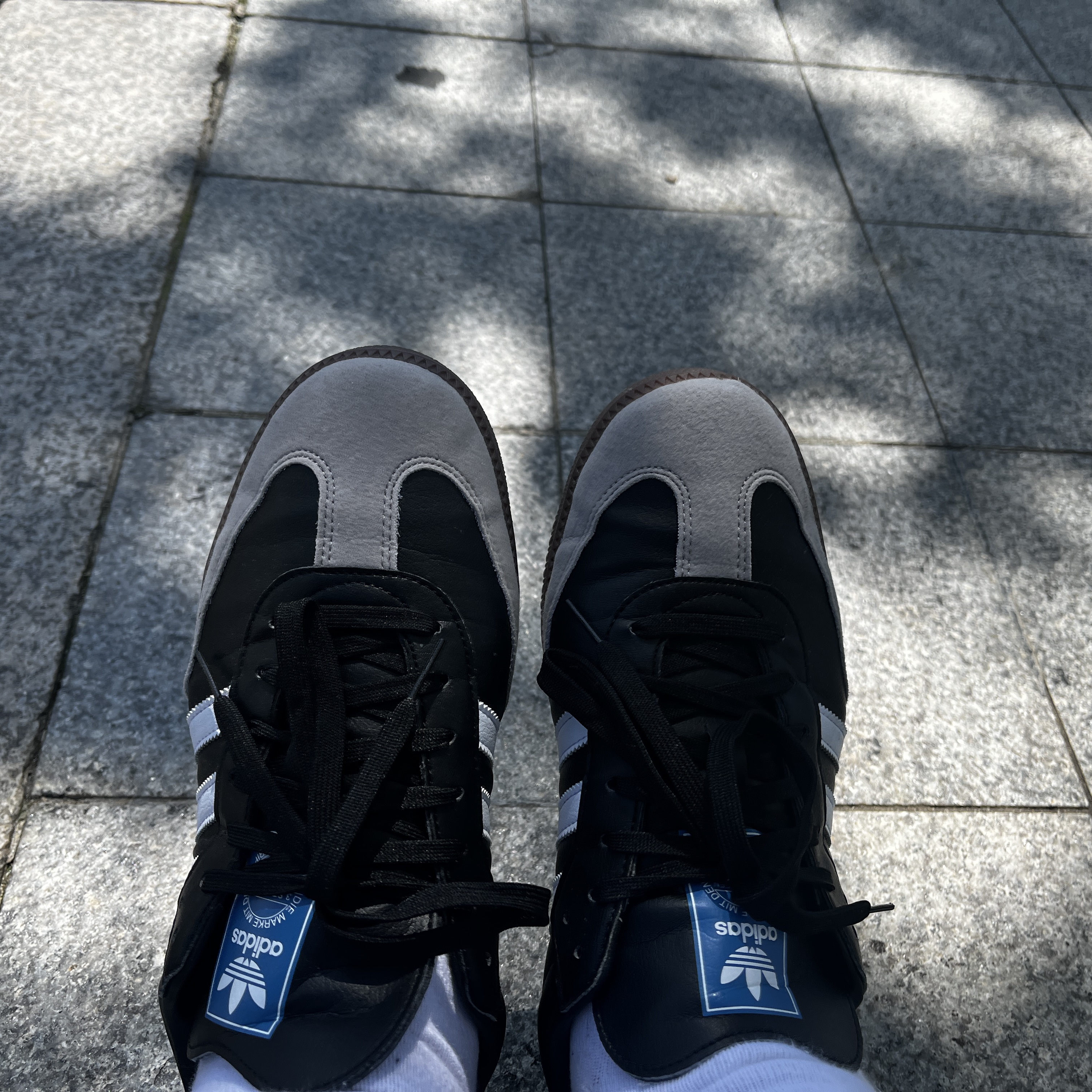 Adidas Samba Vegan Black White 착용 스타일 - 1