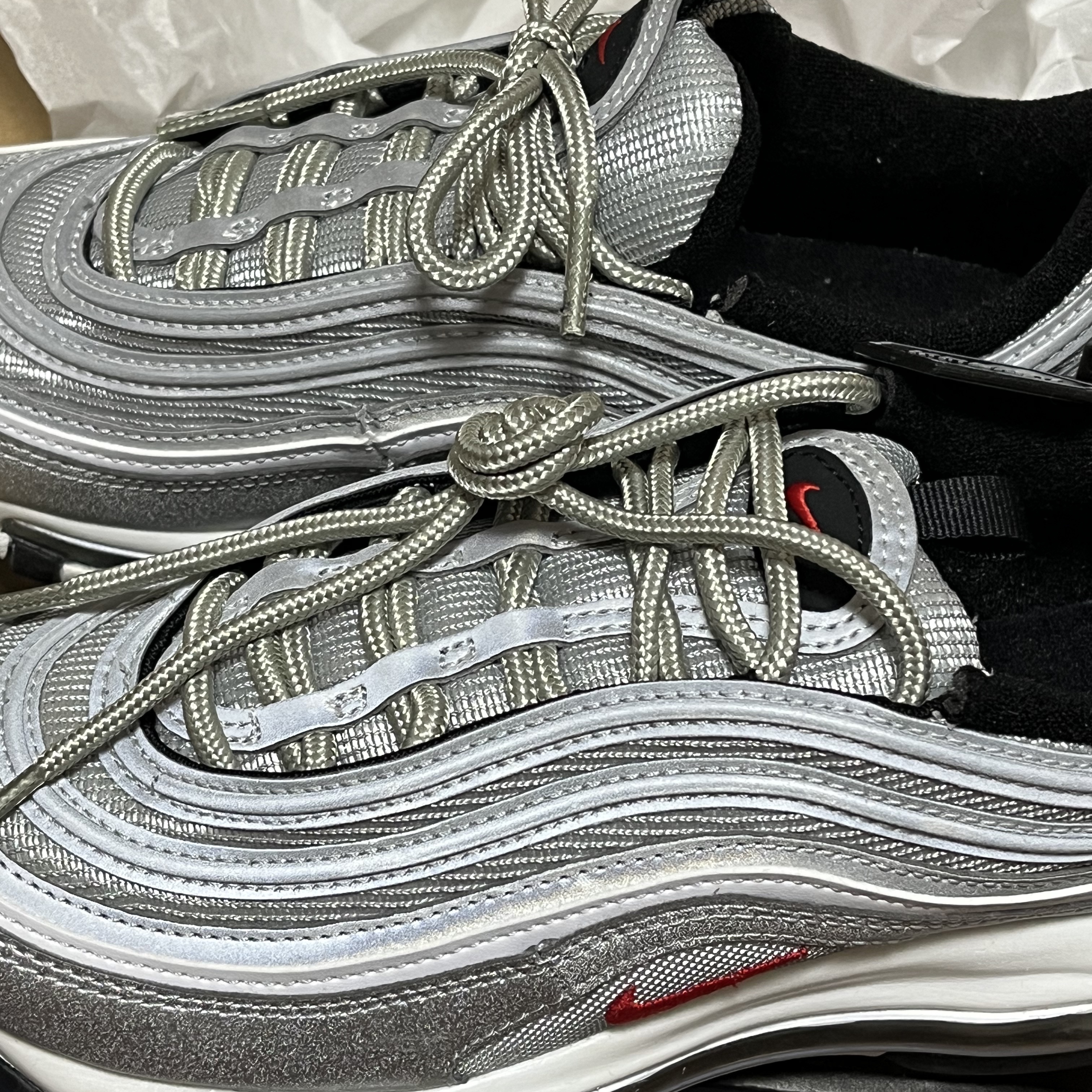 (W) Nike Air Max 97 OG Silver Bullet 2022 착용 스타일 - 1