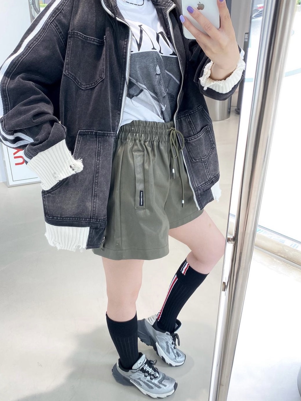 Nike Air Force 1 Low QS Acorn 2021, (TD) Nike Force 1 Low Acorn 2021 착용 스타일 - 5