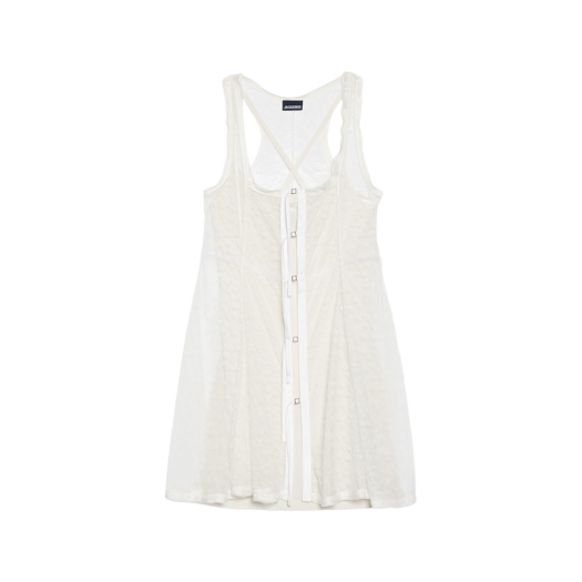 (W) 자크뮈스 라 로브 덴텔 코트 숏 리본 네글리제 드레스 화이트