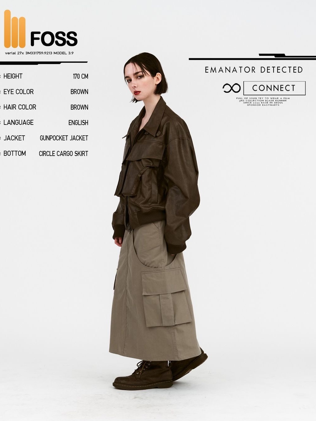 Full of Ssun Women Circle Cargo Skirt Greige, Full of Ssun Women Circle Cargo Skirt Black 착용 스타일