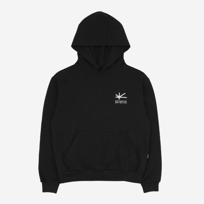 Softoffice Community Sweat Hoodie- Black, Softoffice Community Sweat Hoodie - Burgundy 착용 스타일 - 1