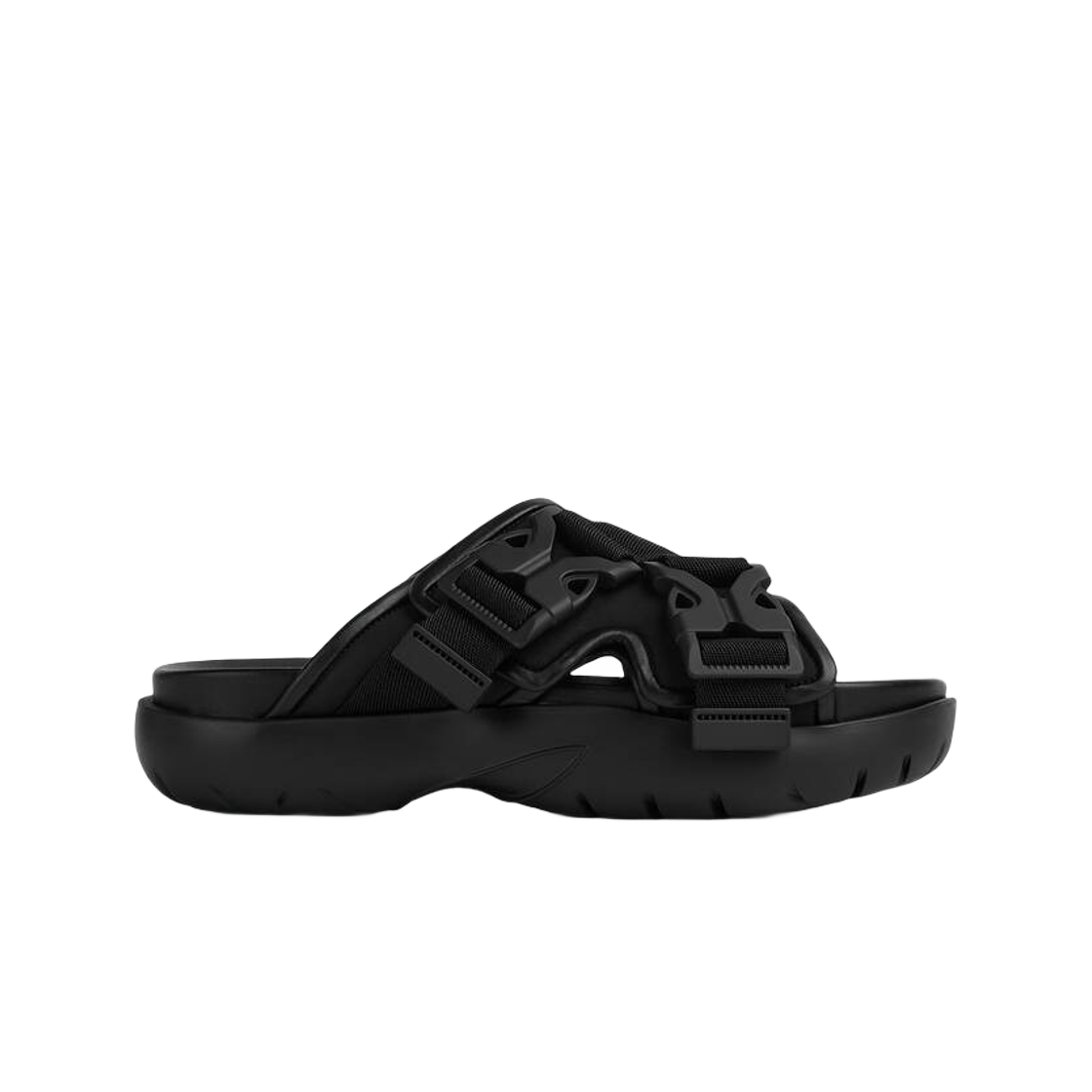 (W) 보테가 베네타 스냅 슬라이드 샌들 블랙((W) Bottega Veneta Snap Slide Sandal Black)