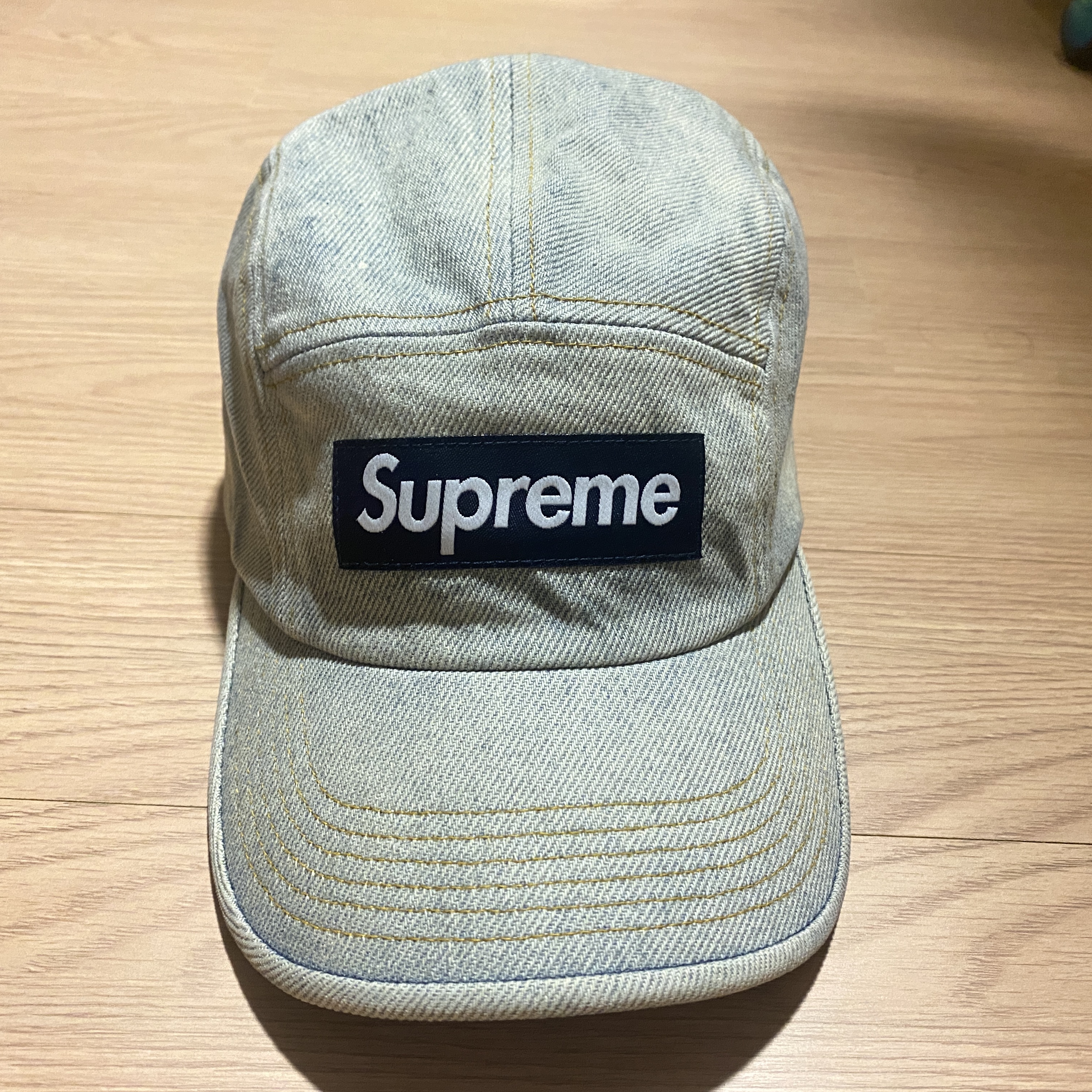 Supreme Denim Camp Cap Dirty Indigo - 23SS 착용 스타일