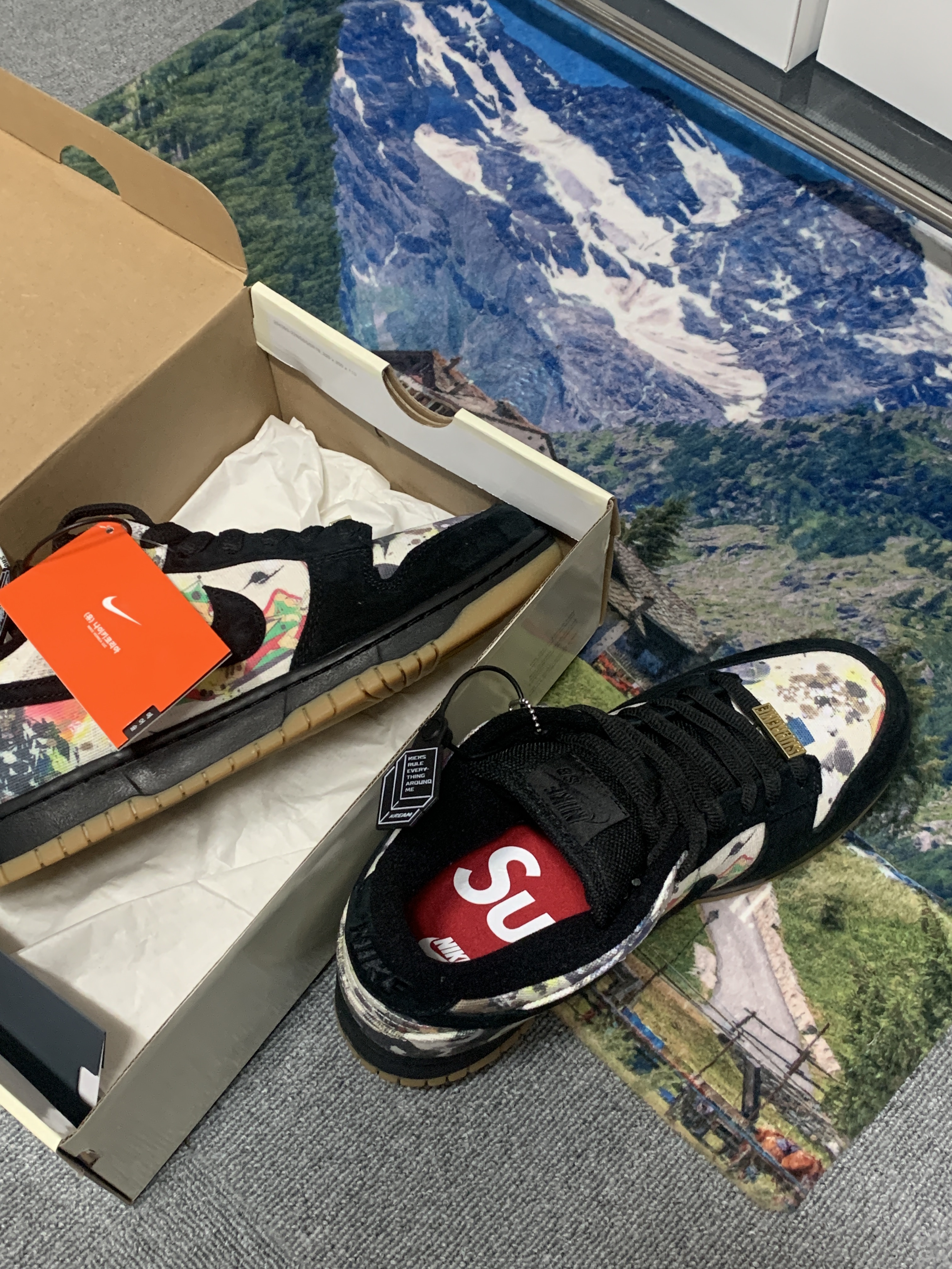 Nike x Supreme SB Dunk Low QS Rammellzee Black 착용 스타일 - 2