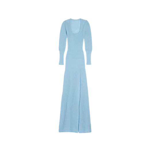 (W) 자크뮈스 라 로브 다오 슬릿 니트 드레스 라이트 블루