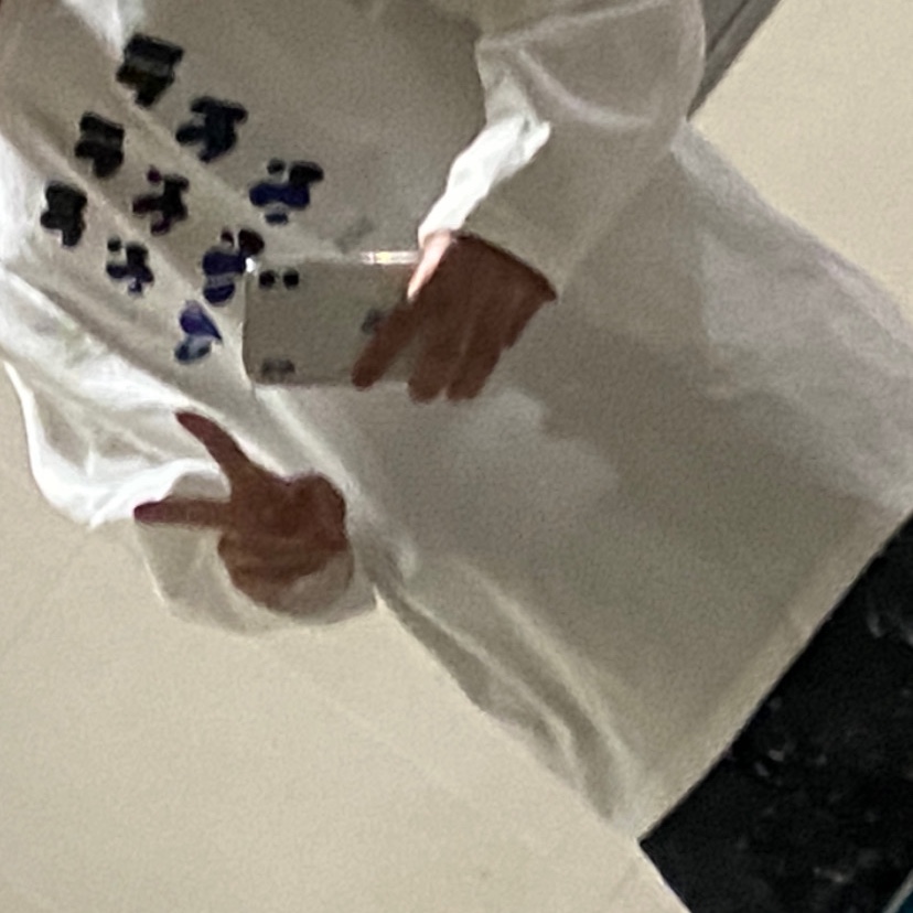 Zara x Ader Error Graphic Long Sleeve T-Shirt Scratch White 착용 스타일
