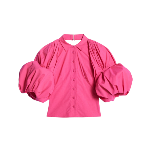 (W) 자크뮈스 라 슈미즈 마라카 퍼프 슬리브 셔츠 핑크