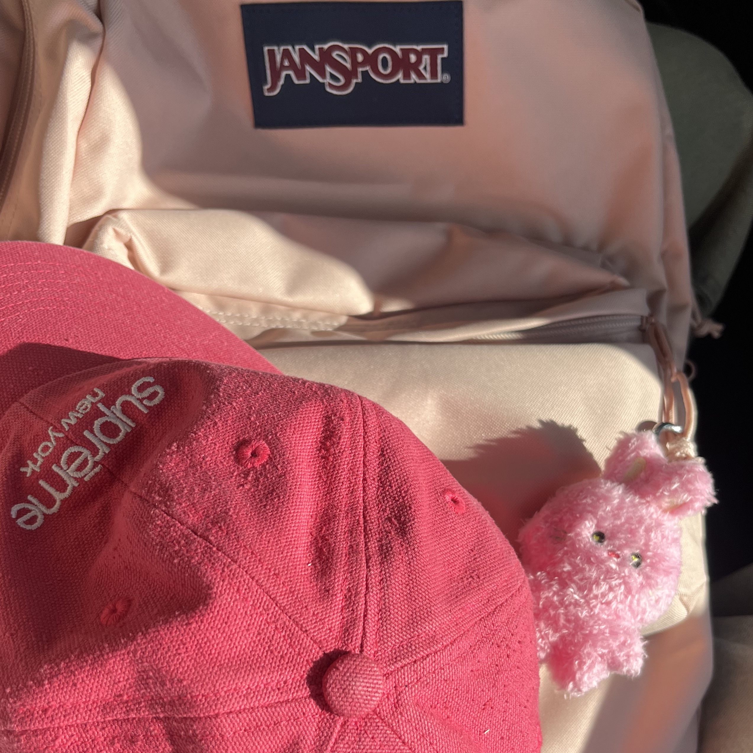 NewJeans Bunini Doll Keyring Pink 착용 스타일