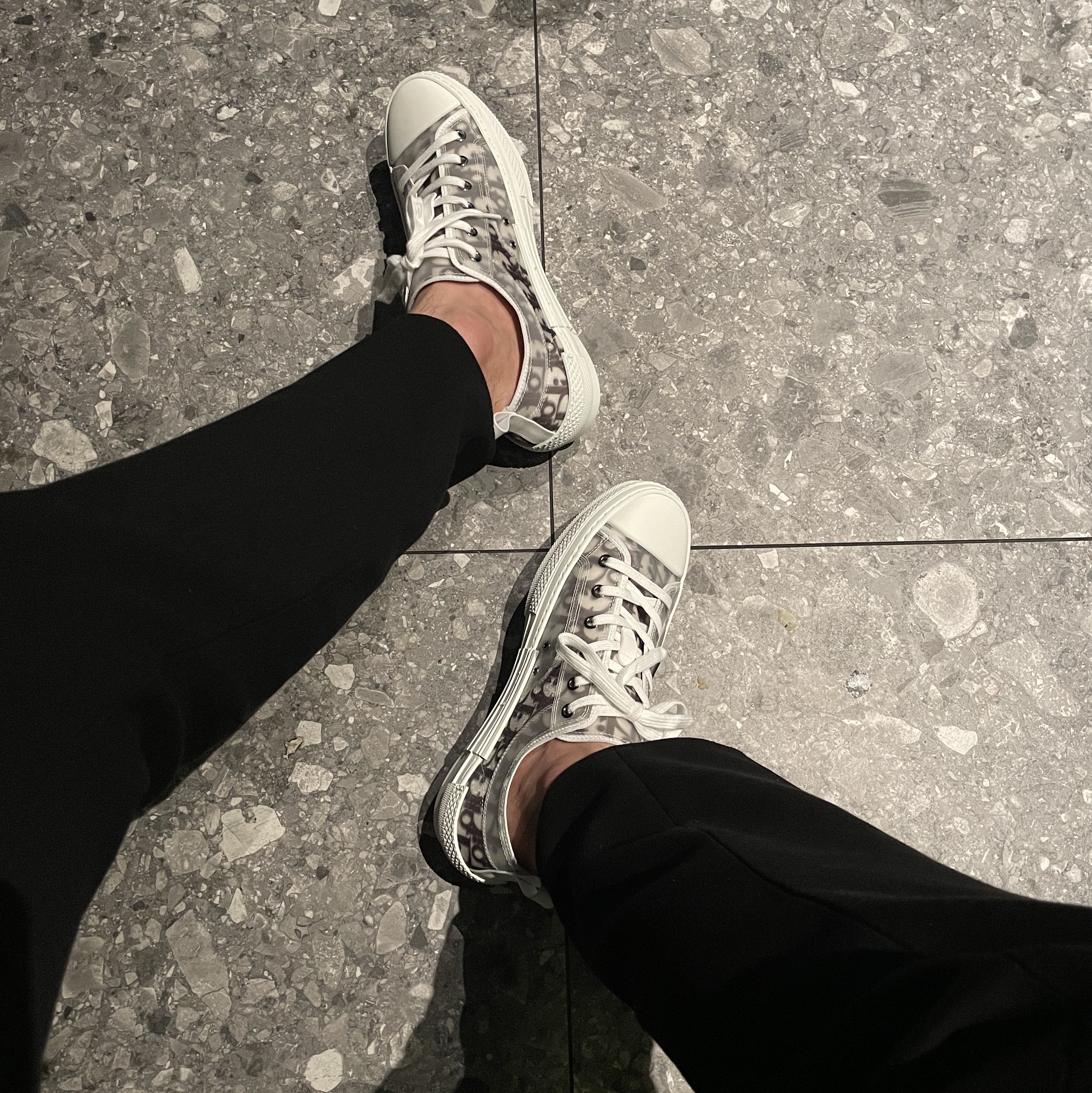 Dior B23 Low Dior Oblique White & Black 착용 스타일