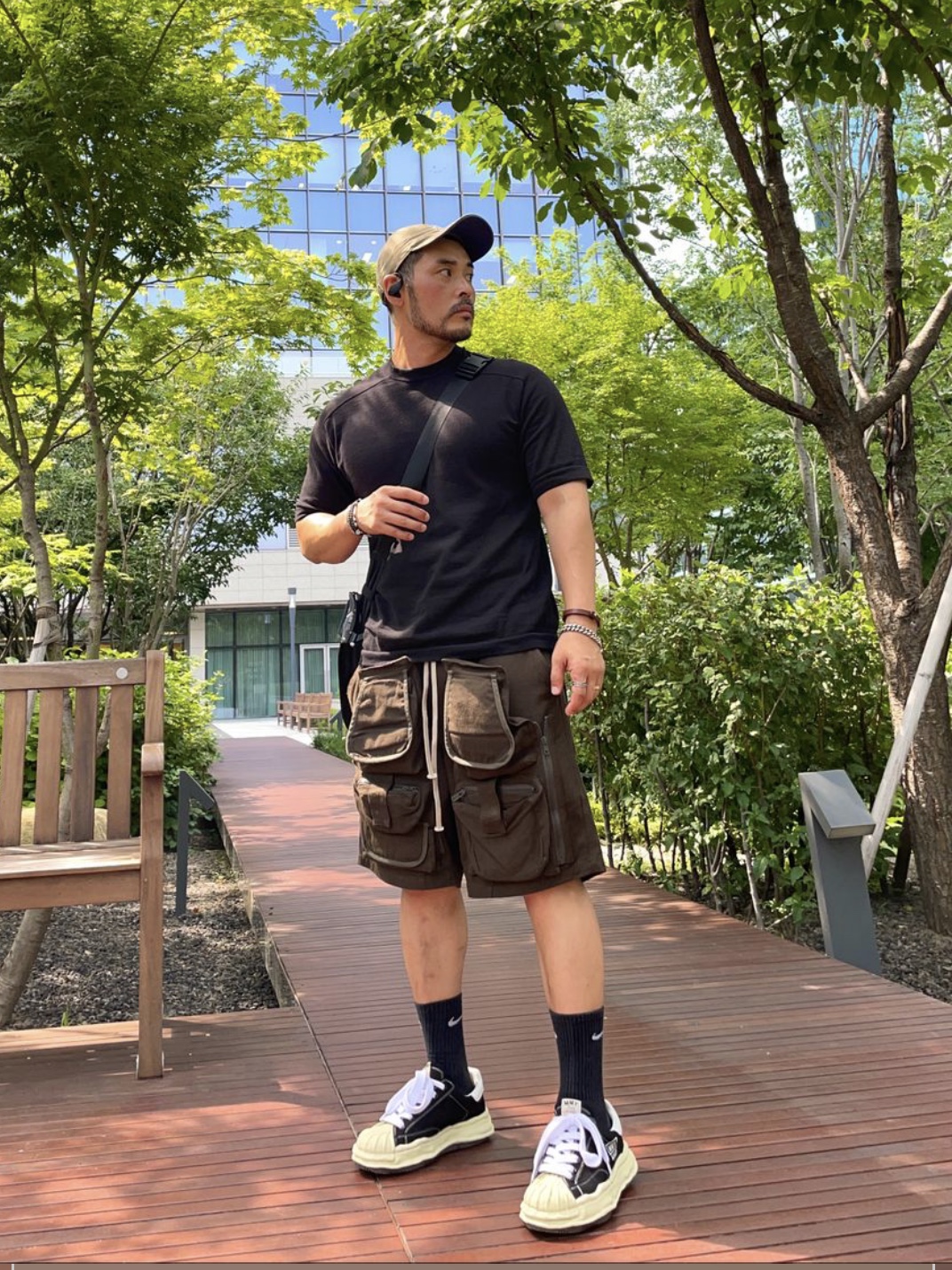 Maison Mihara Yasuhiro Blakey VL OG Sole Canvas Low-top Sneakers Black 착용 스타일