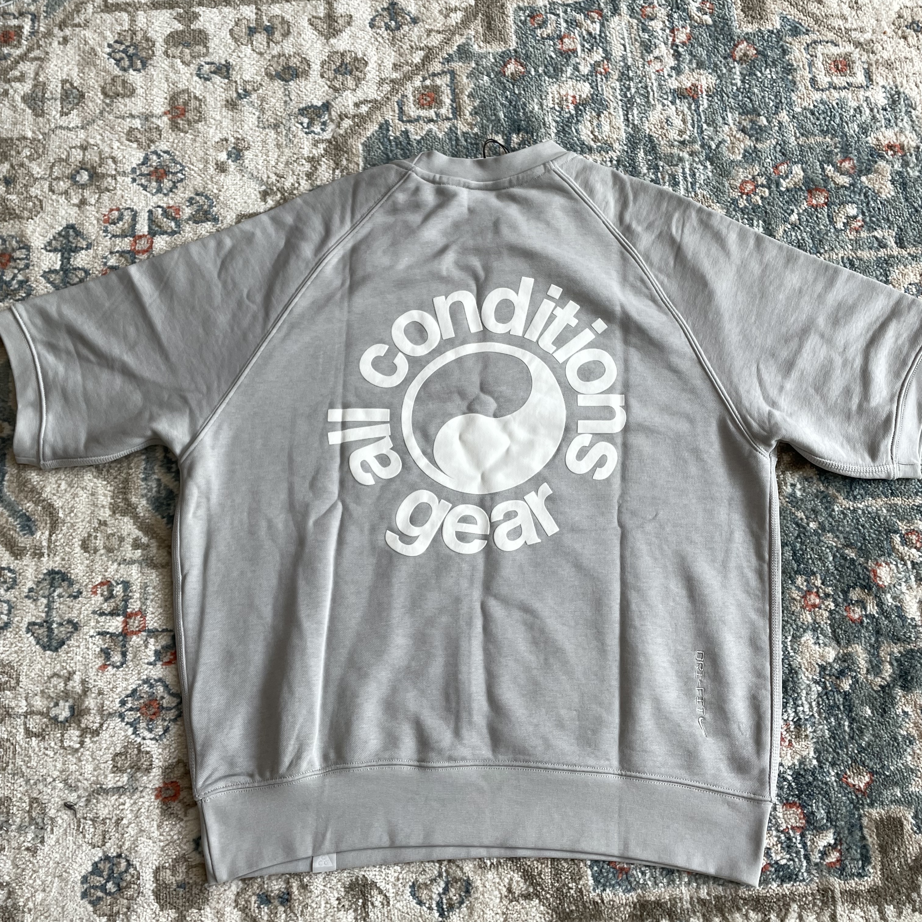 Nike ACG Dri-Fit S/S Fleece Crew Light Iron Ore - Asia 착용 스타일 - 2