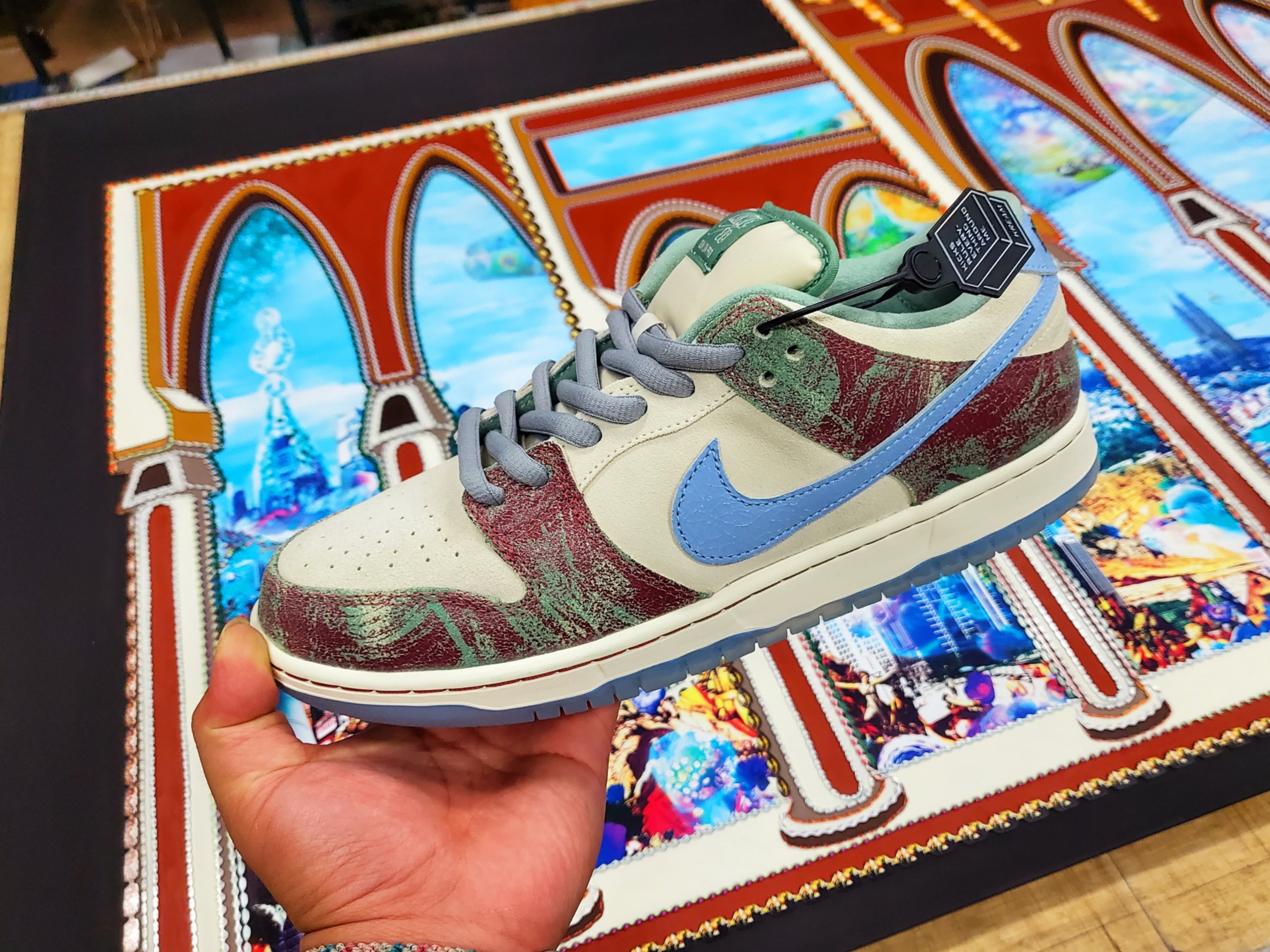 Nike x Crenshaw Skate Club SB Dunk Low Sail Light Blue Cedar 착용 스타일 - 1