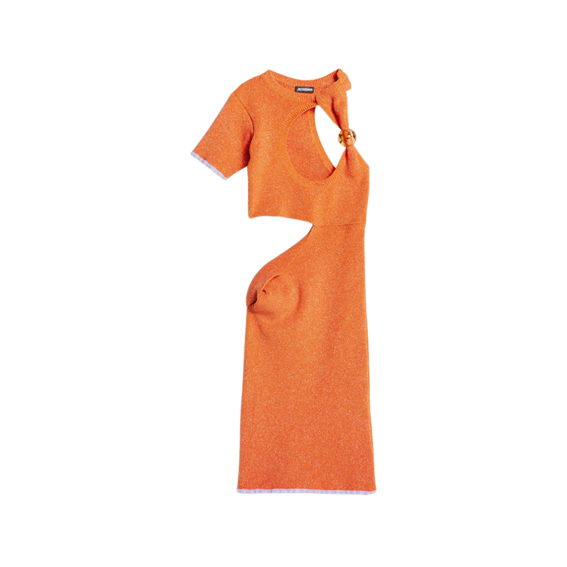 (W) Jacquemus La Robe Brilho Asymmetric Bead Dress Orange 상세 이미지 1