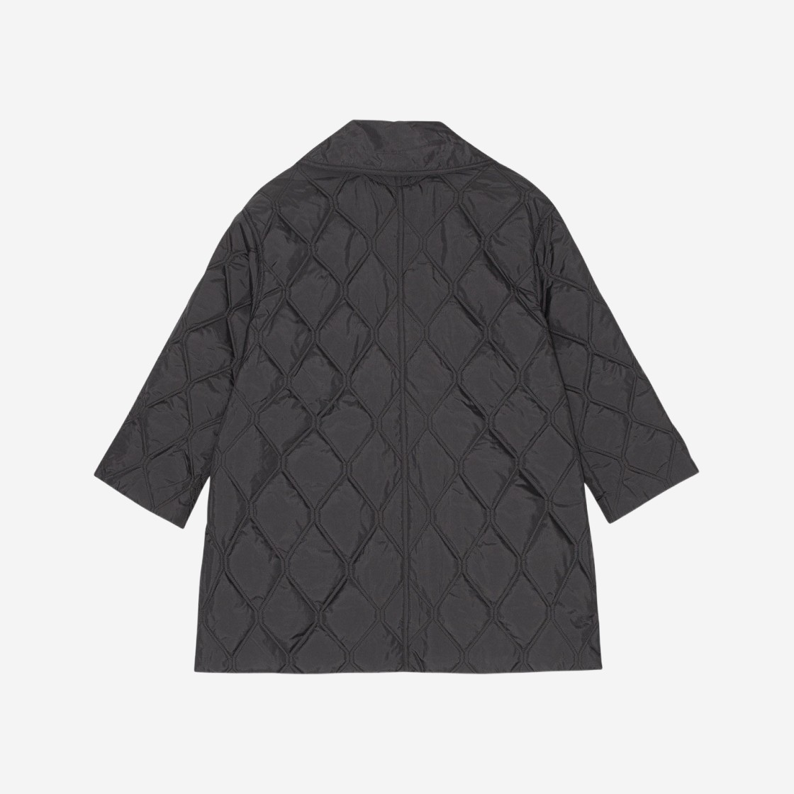 (W) Ganni Ripstop Quilt Reversible Coat Black 상세 이미지 4