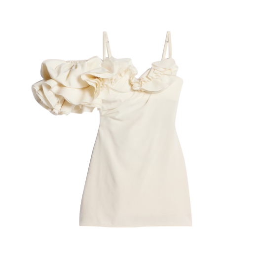 (W) 자크뮈스 라 로브 두나 러플 미니 드레스 화이트